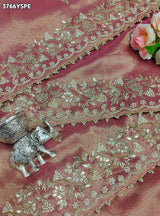 KcPc Tissue Silk Traditional Saree with Zardosi Gotapatti Work for Festive Wear
