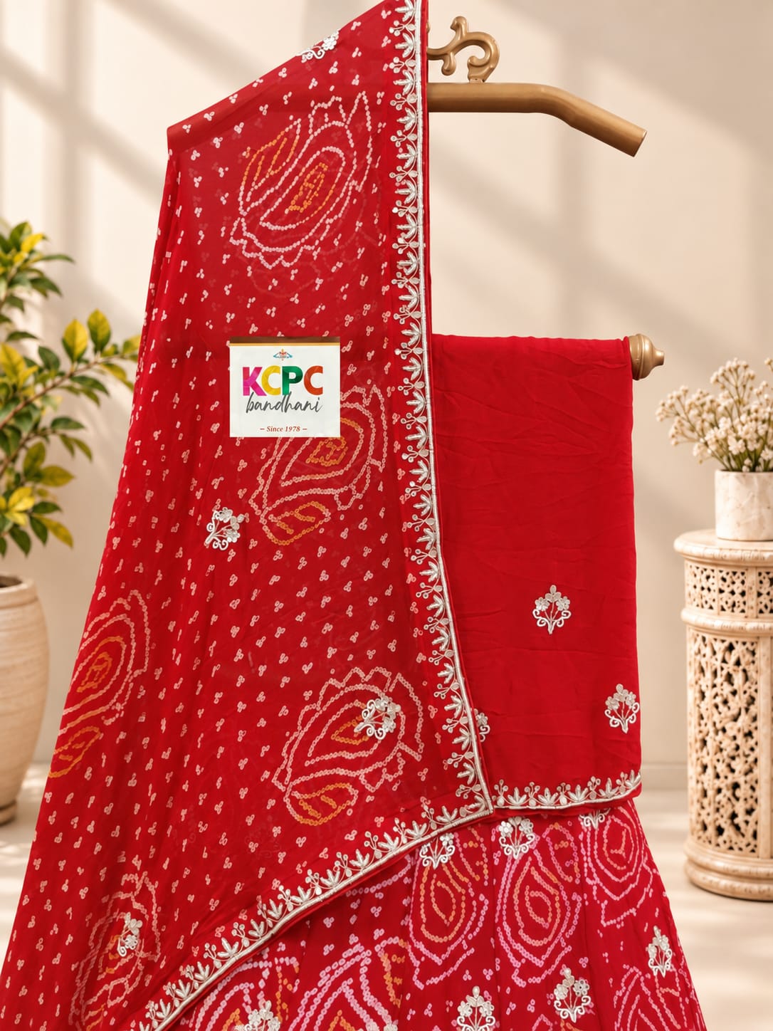KcPc New Designer Pure ojariya chinon Cutdana Gotapatti mirror Work Lehenga MAD