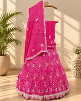 KcPc New Pure Chinon Bandhani Gotapatti CutWork Lehenga SetMAD