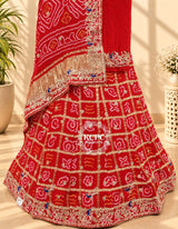 KcPc New famous Gaji Silk Gharchola Zardoji gotapatti Handwork Lehenga BTU