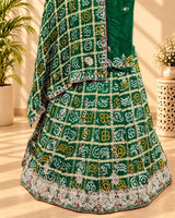 KcPc New Pure Gaji silk Gharchola Bandhej Cutdana Gota patti Work Lehenga BTU