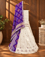 KcPc New Beautiful Gaji Silk Bandhani Style With Gotapatti Work Lehenga MAD