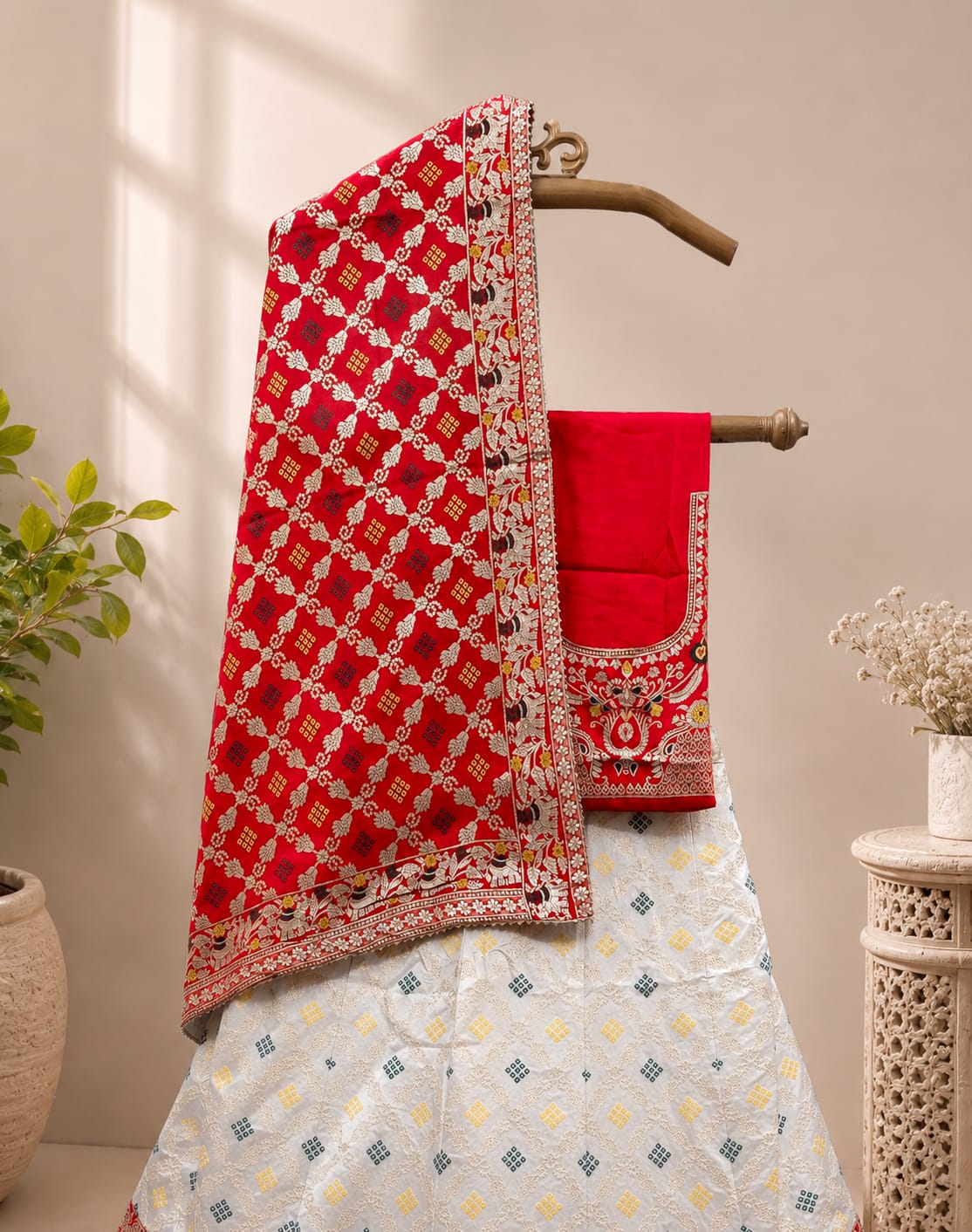 KcPc New Pure Dola Silk Banarasi Zari Lehenga Set BTU