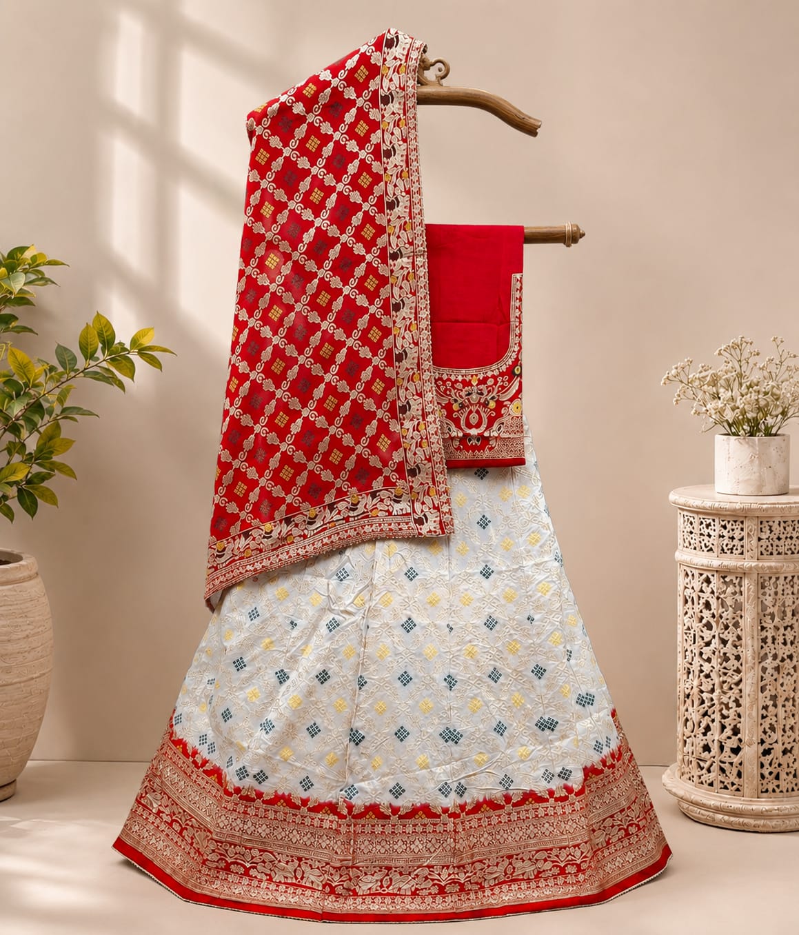 KcPc New Pure Dola Silk Banarasi Zari Lehenga Set BTU