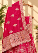 KcPc Upada Silk Bridal Lehenga with Banarasi Style and Cutdana Work BTU