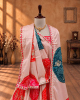 KcPc New Festive Crepe Silk Bandhani Lehenga with Handcrafted Gotapatti DetailingSFS
