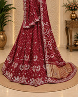 KcPc New Traditional Elegance Modal Silk Bandhani Lehenga with Handcrafted Cutdana Embellishments BTU