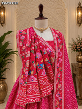 KcPc New Printed Crepe Silk Lehenga with Elegant Cutdana Work Traditional WearSFS