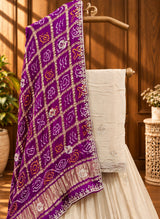KcPc Beautiful Pure Upada silk Lehenga with Gaji silk Bandhani Dupatta Set MAD