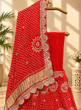 KcPc New Gaji Silk Bandhani Style With Gotapatti Work Lehenga SATIS