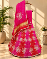 KcPc New Beautiful Gota Patti Gaji Silk Bandhani Lehenga Set BTU