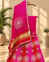 KcPc New Beautiful Gota Patti Gaji Silk Bandhani Lehenga Set BTU