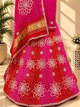 KcPc New Beautiful Gota Patti Gaji Silk Bandhani Lehenga Set BTU