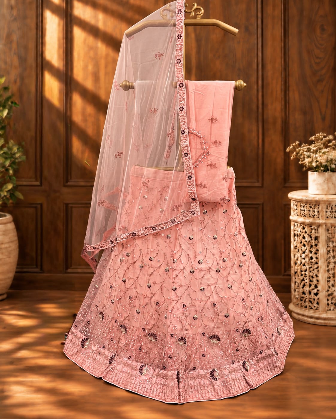 KCPC New Net Sequences Embroidery Lehenga set