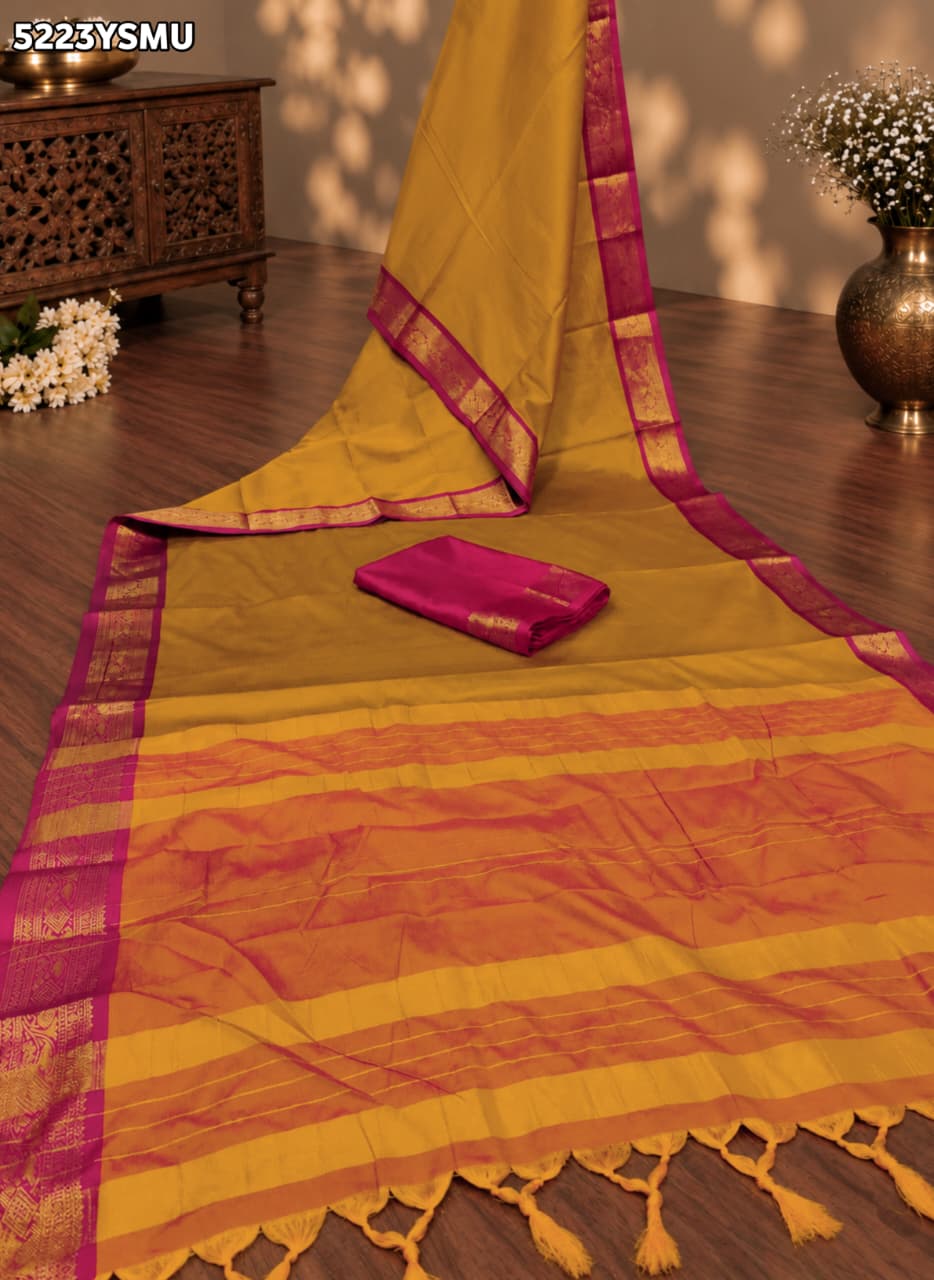 KcPc Designer Banarasi Silk Kanjivaram Style Saree with Traditional Zari Border SWA