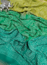 KcPc Georgette Bandhani Traditional Saree with Designer Zari Border