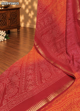 KcPc Premium Georgette Bandhani Style Saree with Traditional Zari Border for Festive Wear