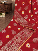 KcPc New Dola Silk Bandhani Zari Weaving Work Saree RTK