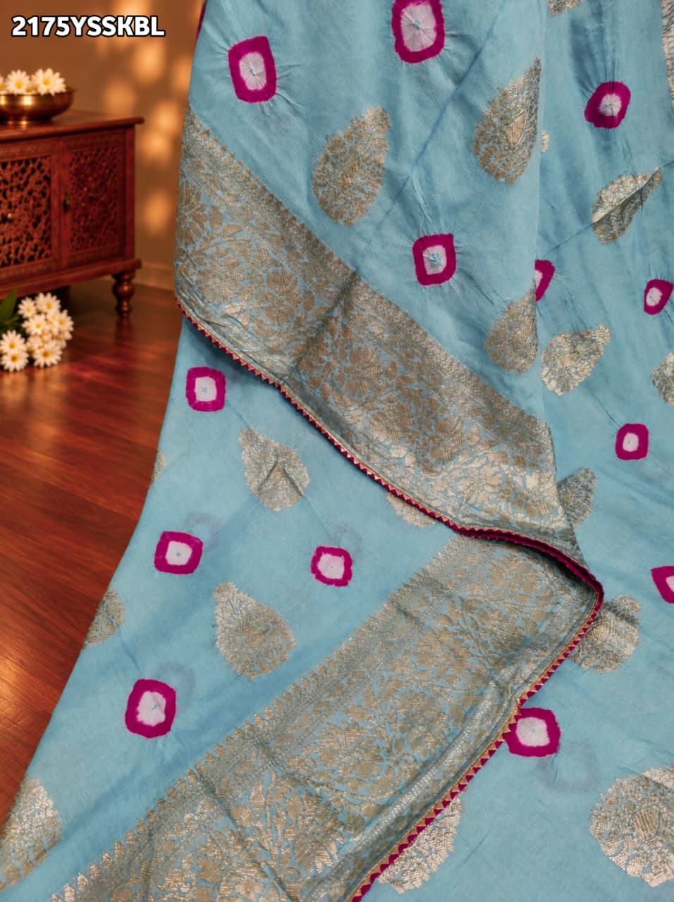 KcPc Special Dola Silk Bandhani Zari Weaving Work Saree RTK