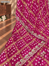KcPc Modal Gaji Silk Ghatchola Style Saree with Traditional Gota Patti Work and Blouse for Festive Wear