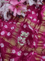 KcPc Modal Gaji Silk Ghatchola Style Saree with Traditional Gota Patti Work and Blouse for Festive Wear