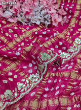 KcPc Modal Gaji Silk Ghatchola Style Saree with Traditional Gota Patti Work and Blouse for Festive Wear