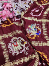 KcPc Designer Pure Gaji Silk Gharchola Bandhani Saree with Zardoji Guleen Work