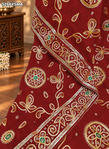KcPc HO Silk Traditional Saree with Gota Patti Work and Blouse for Festive Wear RKSH
