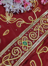 KcPc HO Silk Traditional Saree with Gota Patti Work and Blouse for Festive Wear RKSH