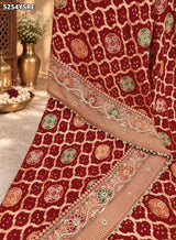 KcPc Khaddi Georgette Designer Bandhani Saree with Zardosi Embroidery for Festive Wear