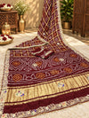 KcPc Designer Pure Gaji Silk Gharchola Bandhani Saree with Zardoji Guleen Work