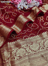 KcPc Festive Wear Viscous Silk Bandhani Style Saree with Zari Weaving VJT