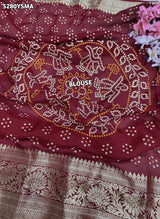 KcPc Viscous Silk Bandhani Style Saree with Zari Weaving for Festive WearVJT