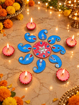 Handcrafted Lakshmi Ganesha Diwali Pooja & Rangoli Set Traditional Mirror Work Rangoli, Clay Diyas & Festive Décor Gift Box