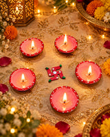 Handcrafted Lakshmi Ganesha Diwali Pooja & Rangoli Set Traditional Mirror Work Rangoli, Clay Diyas & Festive Décor Gift Box