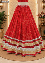 KcPc Georgette Traditional Bandhani Lehenga with Elegant Gota Work for Women