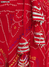 KcPc Georgette Traditional Bandhani Lehenga with Elegant Gota Work for Women