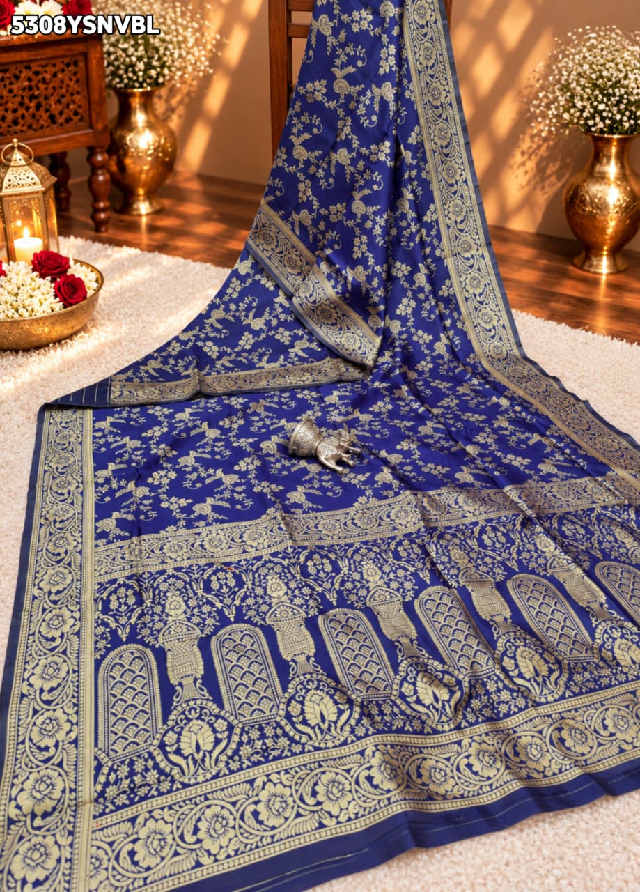 KcPc Traditional Banarasi Style Banarasi Silk Saree with Beautiful Zari WeavingDC