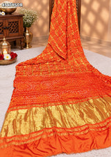 KcPc Semi Gaji Silk Bandhani Traditional Festive Wear Saree with Blouse PieceMSC