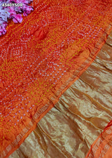 KcPc Semi Gaji Silk Bandhani Traditional Festive Wear Saree with Blouse PieceMSC