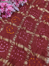 KcPc Traditional Semi Gaji Silk Bandhej Dupatta for WomenRAB