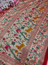 KcPc Pure Khaddi Georgette Kalamkari Saree with Zari Weaving ASIF