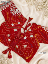 KcPc Latest Georgette Bandhani with Traditional Gotapatti Work Blouse SSB