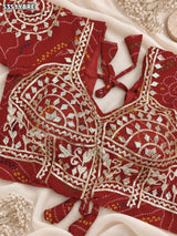 KcPc Latest Georgette Bandhani with Traditional Gotapatti Work Blouse SSB
