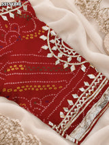 KcPc Latest Georgette Bandhani with Traditional Gotapatti Work Blouse SSB