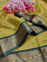 KcPc Traditional Kanjivaram Style Banarasi Silk Saree with Zari Border SWA