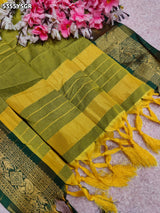 KcPc Traditional Kanjivaram Style Banarasi Silk Saree with Zari Border SWA