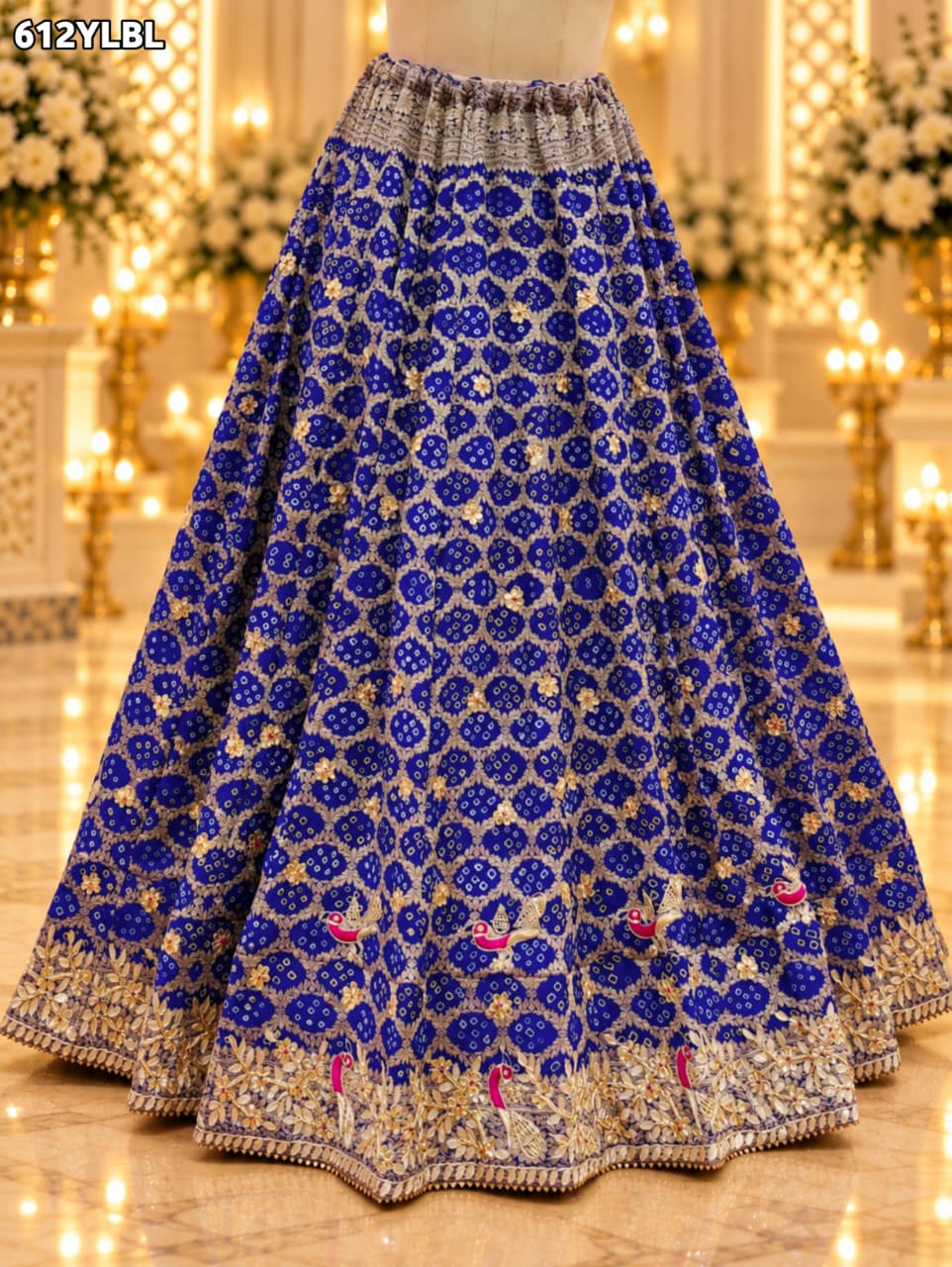 KCPC Special Designer Pure Khaddi Georgette Neemjari Bandhej Ghatchola Gotapatti Lehenga BTU