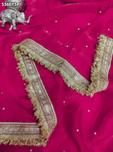 KcPc Designer Embroidered Tissue Silk Saree for Traditional Functions and Special Occasionss ASH