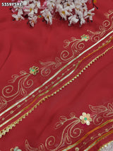 Kcpc Traditional Georgette with Aari Work for Festive Wear Saree STC